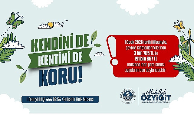 Yenişehir Belediyesinden temizlik hareketi: “Kendini de Kentini de Koru”